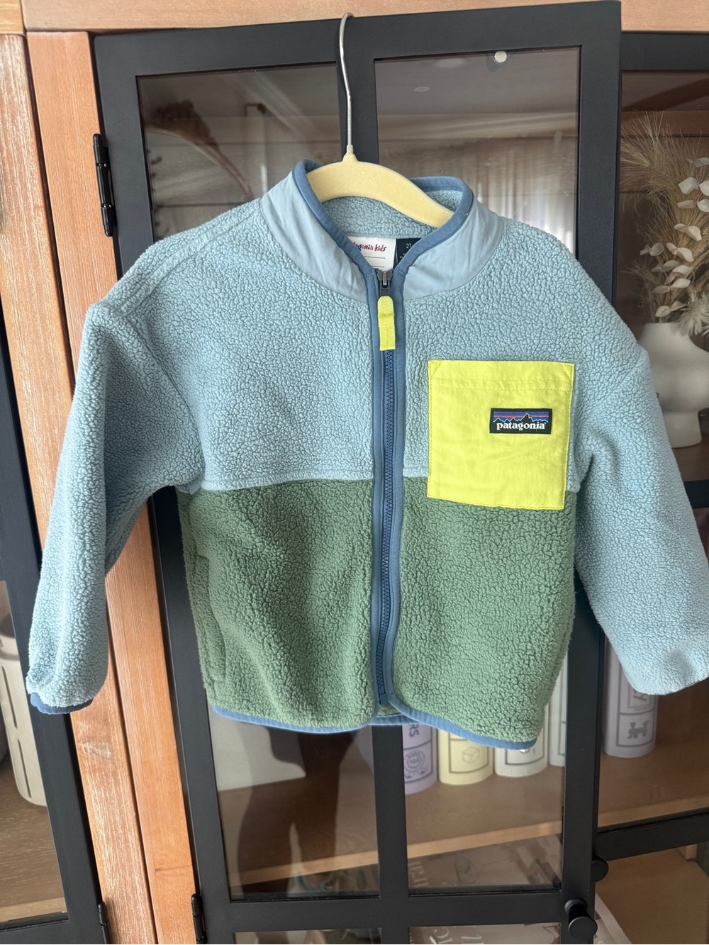 Patagonia Baby Synchilla Fleece Jacket thermal blue conifer neon pocket zipperup